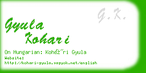 gyula kohari business card